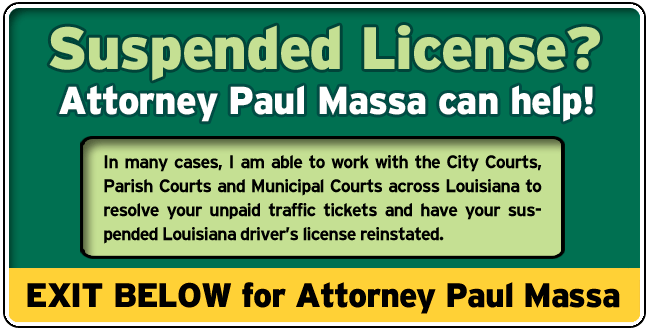 Harahan Driver's License Suspension Lawyer/Attorney Paul M. Massa | FREE Consultation
