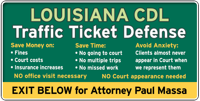 Harahan, Louisiana CDL Commercial Drivers speeding Ticket graphic 1